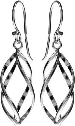 Sterling Silver Open Twirl Drop Earrings