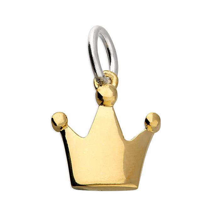 Gold Plated Sterling Silver Crown Charm / Pendant