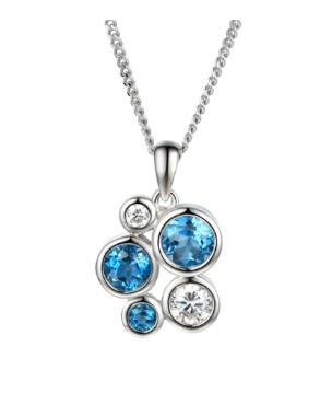 Sterling Silver Fantasia Symphony Blue Necklace