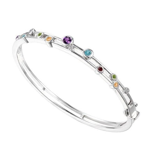 Sterling Silver Fantasia Mini Mix Bangle