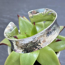 Load image into Gallery viewer, Handmade Sterling Silver Hammered Torque Bangle

