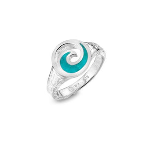 Sterling Silver Ocean Wave Turquoise Ring