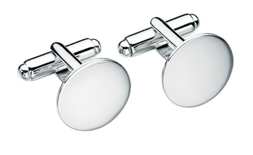 Sterling Silver Round Cufflinks