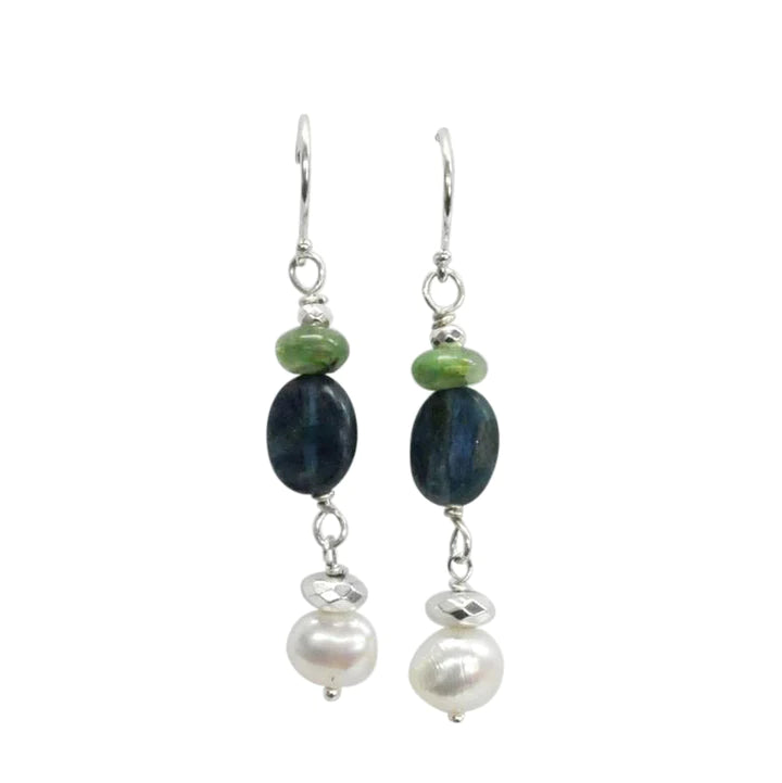 Sterling Silver Gemstone Drop Earrings