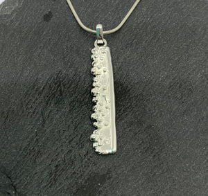 Sterling Silver Rustic Bar Pendant with Chain