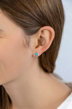 Load image into Gallery viewer, Textured Silver Stud Earrings with Opalite
