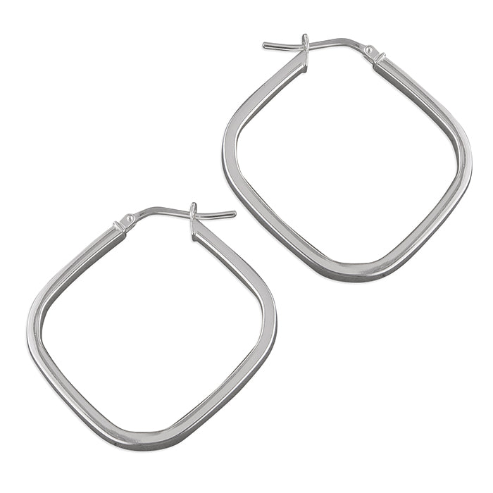 Sterling Silver Square Hoops