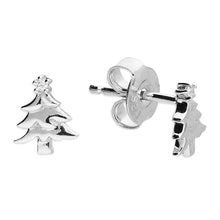 Load image into Gallery viewer, Sterling Silver Tiny Christmas Tree Studs
