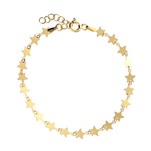 Sterling Silver Gold Plated Star Bracelet