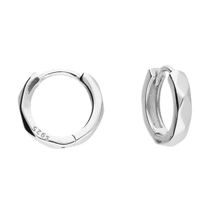 Sterling Silver Squared Huggie Hoop Earrings