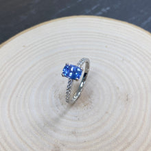 Load image into Gallery viewer, Platinum Ceylon Blue Sapphire &amp; Diamond Ring
