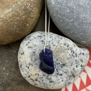Sterling Silver Blue Sea Glass Necklace