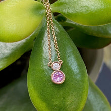 Load image into Gallery viewer, Rose Gold Pink Sapphire &amp; Diamond Necklace
