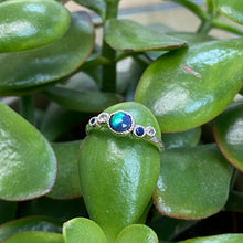 Load image into Gallery viewer, Sterling Silver Opal, Sapphire &amp; Diamond Ring

