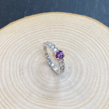 Load image into Gallery viewer, Platinum &amp; Rose Gold Purple Sapphire &amp; Diamond Ring
