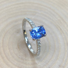 Load image into Gallery viewer, Platinum Ceylon Blue Sapphire &amp; Diamond Ring
