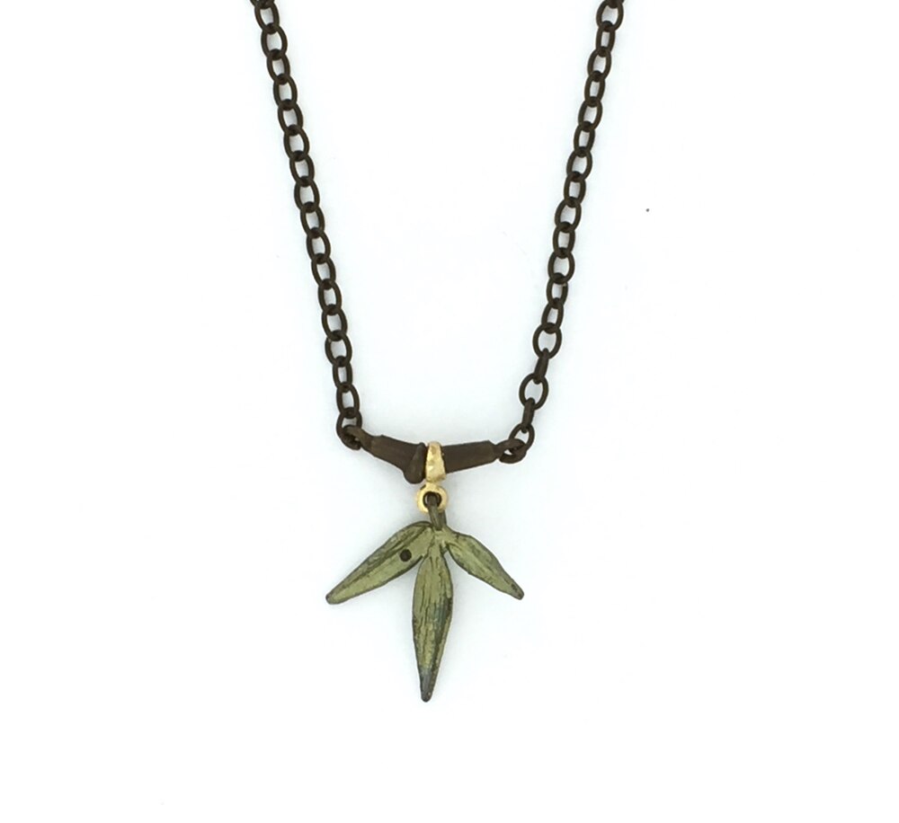 Handpainted Bronze Bamboo Necklace by Michael Michaud