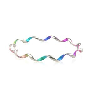 Titanium Rainbow Spiral Bangle