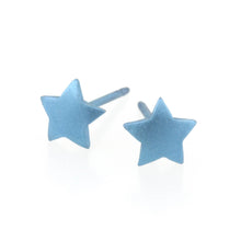 Load image into Gallery viewer, Star Titanium Stud Earrings Sky Blue
