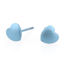 Load image into Gallery viewer, Heart Titanium Stud Earrings Sky Blue
