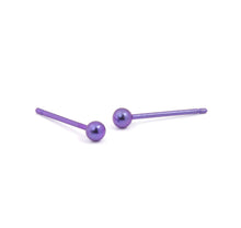 Load image into Gallery viewer, Titanium 3mm Ball Studs Imperial Purple
