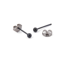 Load image into Gallery viewer, Titanium 3mm Ball Studs Black
