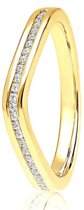 Round Brilliant Cut Wave Channel Set Ring