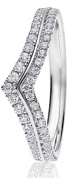 Wishbone Mini Claw Set Round Brilliant Cut Diamond Ring