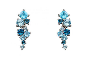 Blue Topaz And 9ct White Gold Earrings
