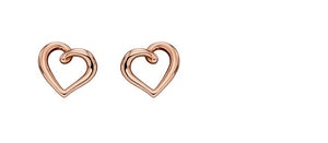 9ct Rose Gold Organic Heart Earrings