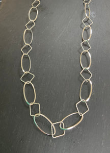 Sterling Silver Oval Open Link Necklace