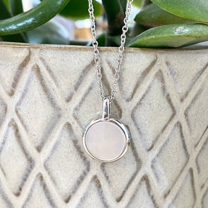 Sterling Silver Mother of Pearl Pendant and Chain