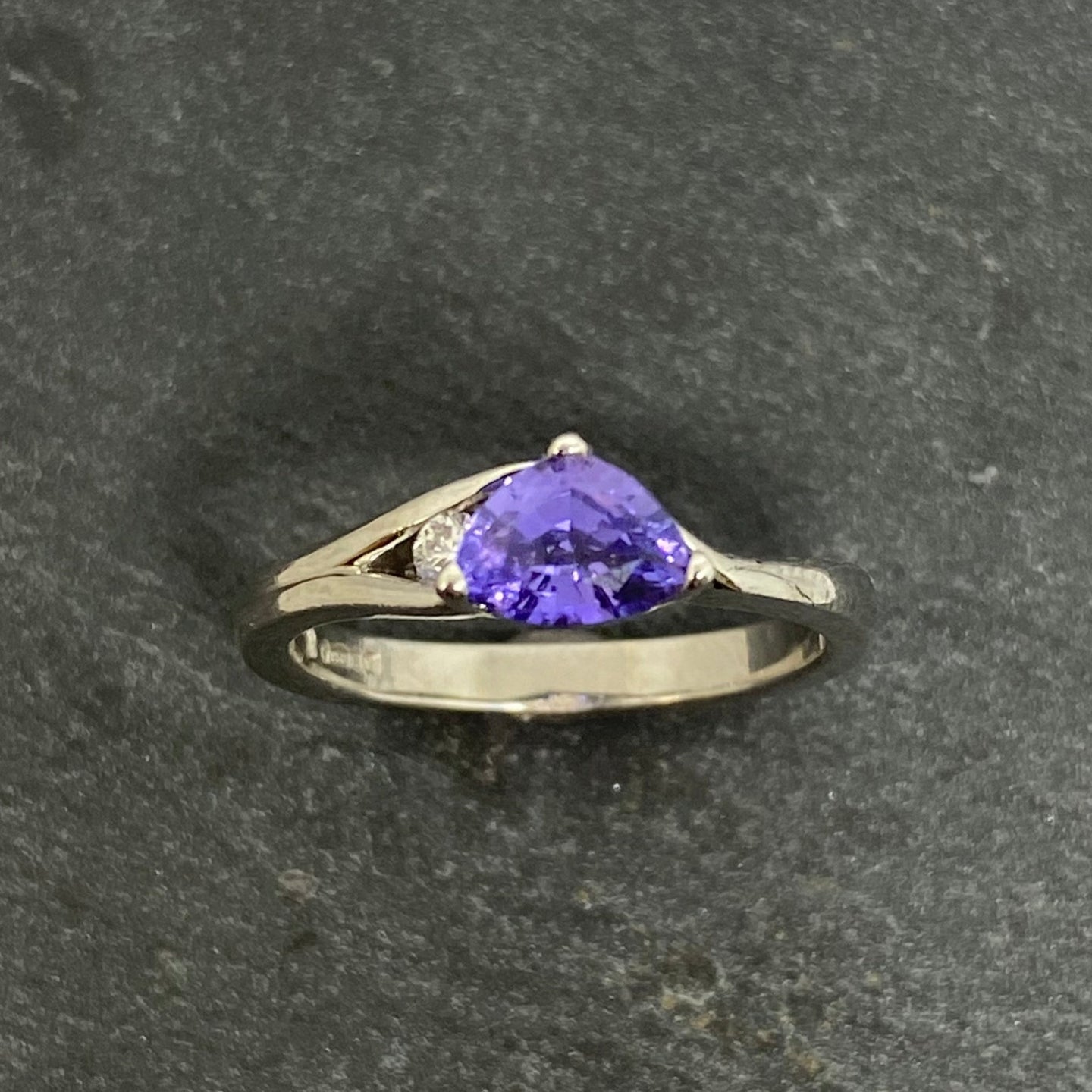 Handmade Sapphire And Diamond Ring In Platinum