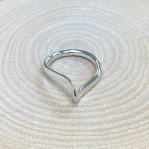 Handmade by James Bishop Sterling Silver Pinched Top Ring