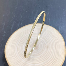 Load image into Gallery viewer, Handmade 9ct Yellow Gold Hammered Line Bangle

