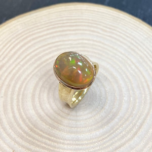 9ct Yellow Gold Handmade Opal Ring