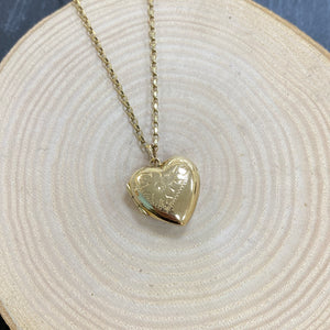 Preloved 9ct Yellow Gold Heart Locket and Chain