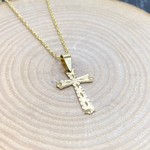 9ct Yellow Gold Cross Pendant and Chain