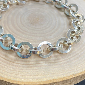 Sterling Silver Square Wire Trace Chain Bracelet