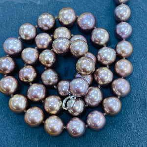Natural Bronze 9-10mm Pearl Necklace