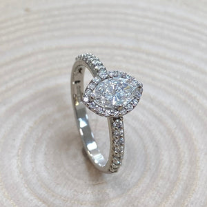 Platinum Marquise Shaped Diamond Halo Engagement Ring