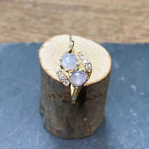 Pre-Loved Star Sapphire and Diamond Yellow Gold Ring