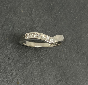 18ct White Gold Wishbone Shaped Diamond Eternity Ring