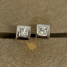 Load image into Gallery viewer, 9ct White Gold Princess Cut Diamond Studs 0.16ct
