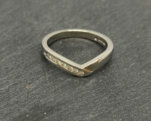 18ct White Gold Wishbone Shaped Diamond Eternity Ring