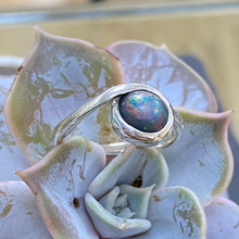 Load image into Gallery viewer, Preloved Silver Black Opal Ring
