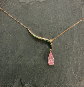 Rose Gold And Pink Sapphire Necklace