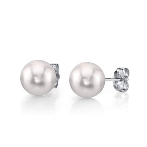 Sterling Silver 4mm White Pearl Stud Earrings
