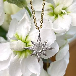 18ct Rose Cut Diamond Star Necklace
