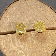Load image into Gallery viewer, 18ct Fancy Intense Yellow Diamond Studs 0.78ct
